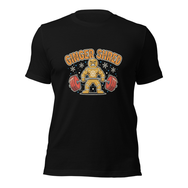 Gingershred Funny Gingerbread Man Gym Bodybuilding Christmas T-Shirt