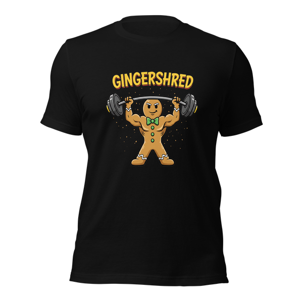 Gingershred Funny Gingerbread Man Gym Bodybuilding Christmas T-Shirt